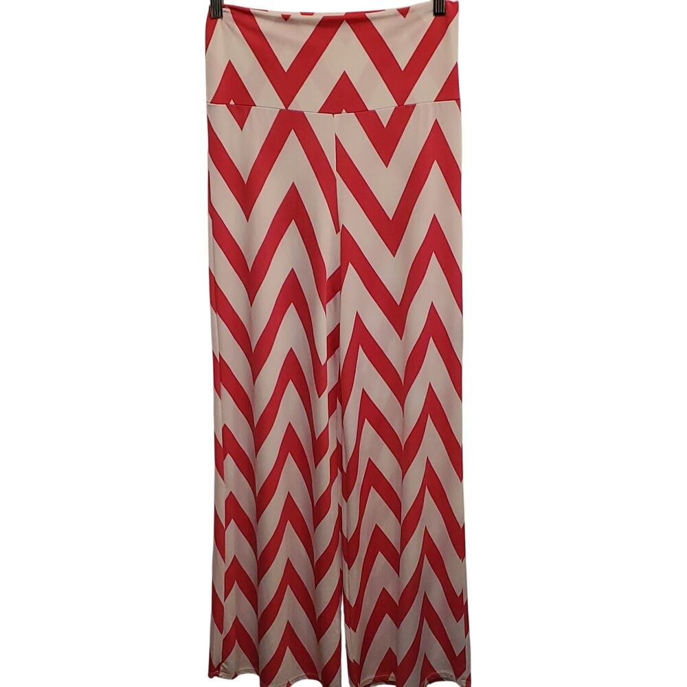 Pretty Young Thing Very Soft High Rise Flare Zig Zag Chevron Palazzo Leggings